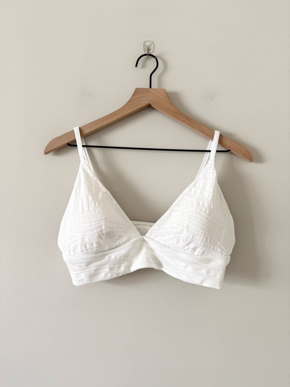 NWT aerie White Triangle Textured Bralette - Lightweight Support Size XL